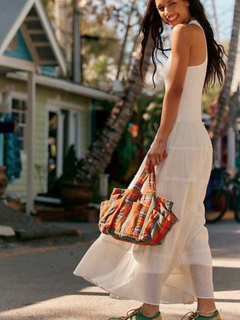Free People Baby Oksana Tote in Orange Mix - Picture 2 of 13